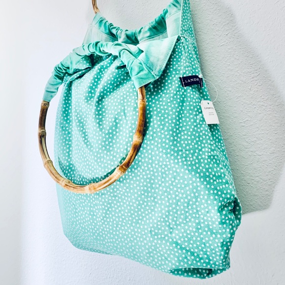 NWT Lands End Reversible HOBO Bamboo Bag - Picture 5 of 7